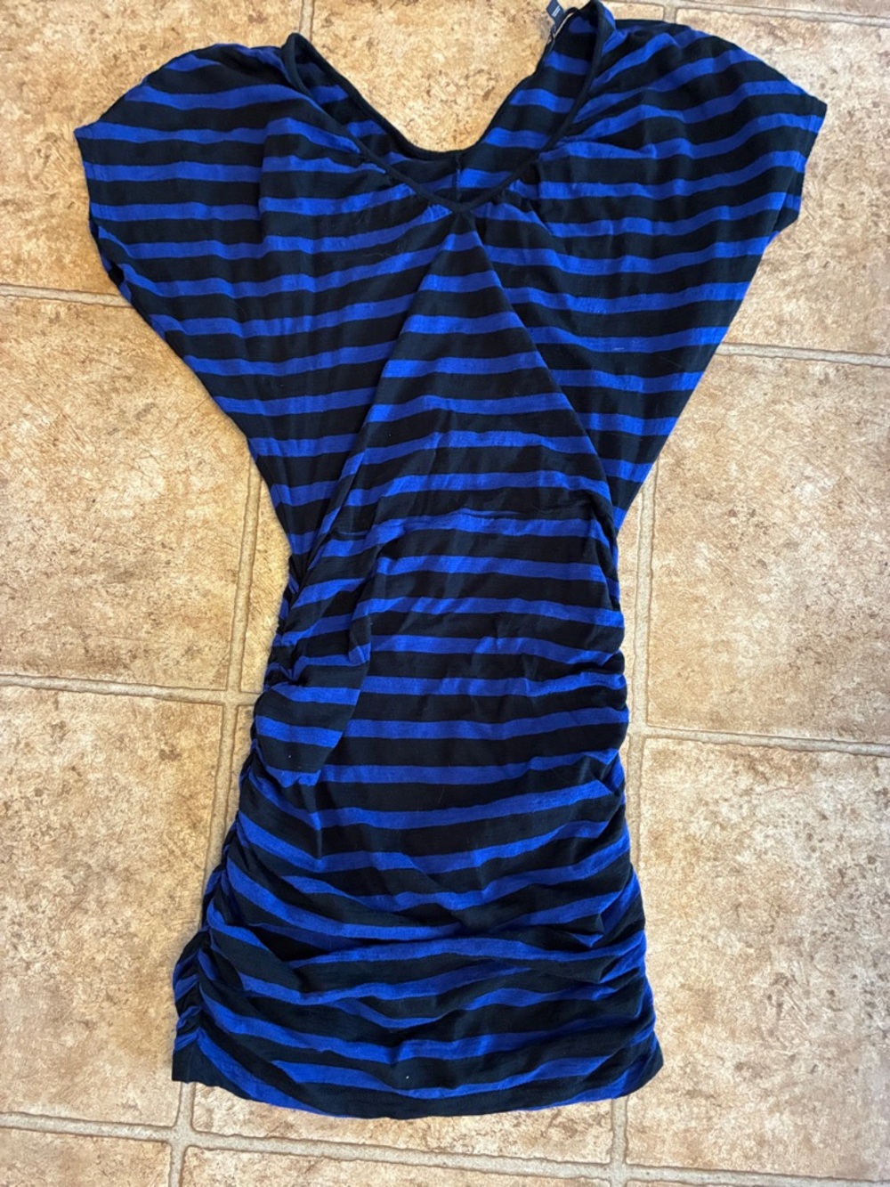 Express short sleeve dress with flattering ruched design